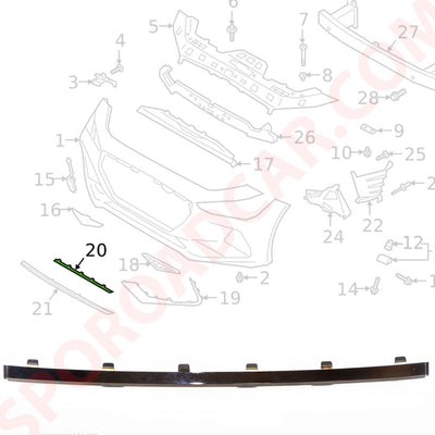 Front Bumper Lower Center Trim Molding  for Hyundai Genesis G70 2018-2020 86566G9020