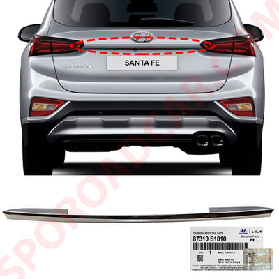 Rear Trunk Lid Garnish Dark Chrome For 2019-2020 Hyundai Santa Fe TM 87310S1010